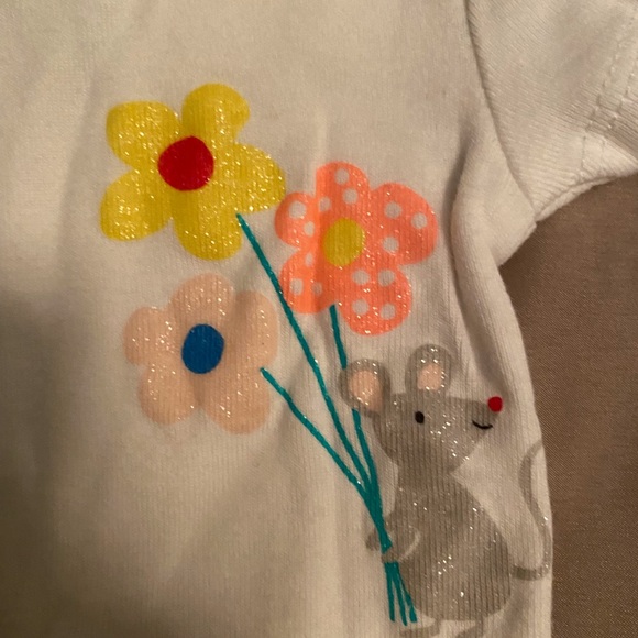 Carter’s 3 piece matching set flowers mouse 🐭 spring 3M - Picture 6 of 12